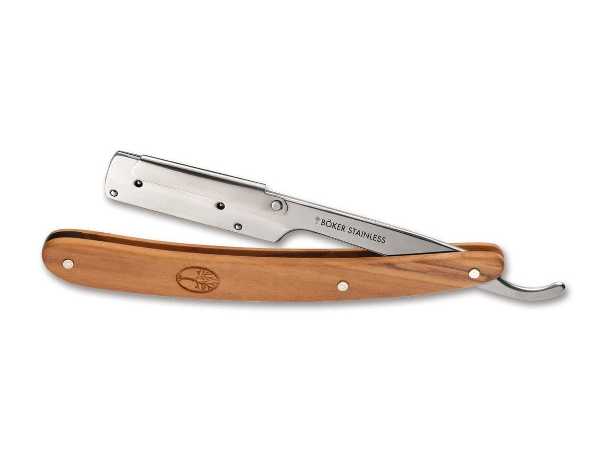 Briceag Böker Plus Pro Razette Olive Böker- Suport Lama Inox, Maner Lemn Maslin