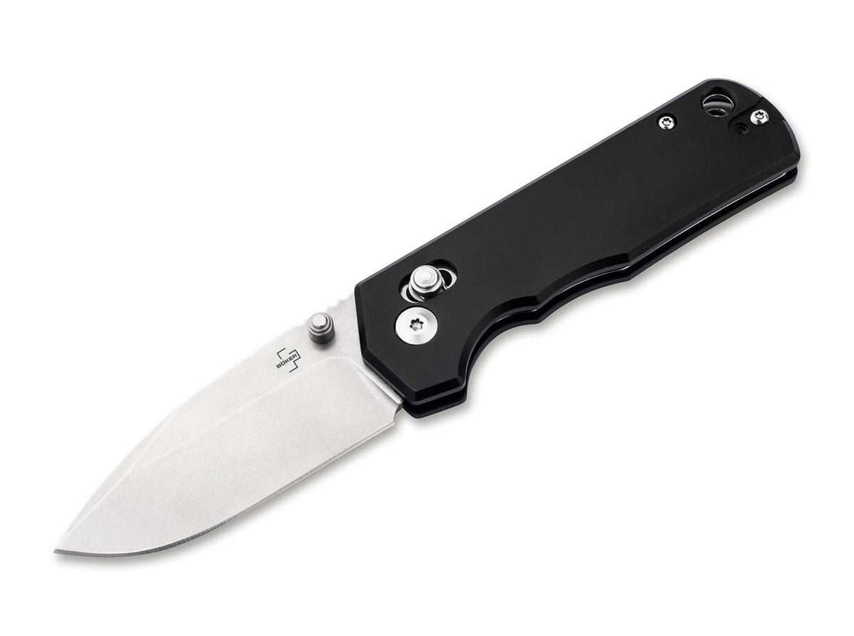 Briceag Böker Plus Rockstub Black 2.0 – Cuțit EDC Compact 14C28N cu Crossbar Lock
