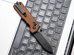 Briceag Böker Plus Rockstub Brown Micarta 2.0 – Cuțit EDC Compact 14C28N cu Crossbar Lock