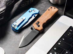 Briceag Böker Plus Rockstub Brown Micarta 2.0 – Cuțit EDC Compact 14C28N cu Crossbar Lock