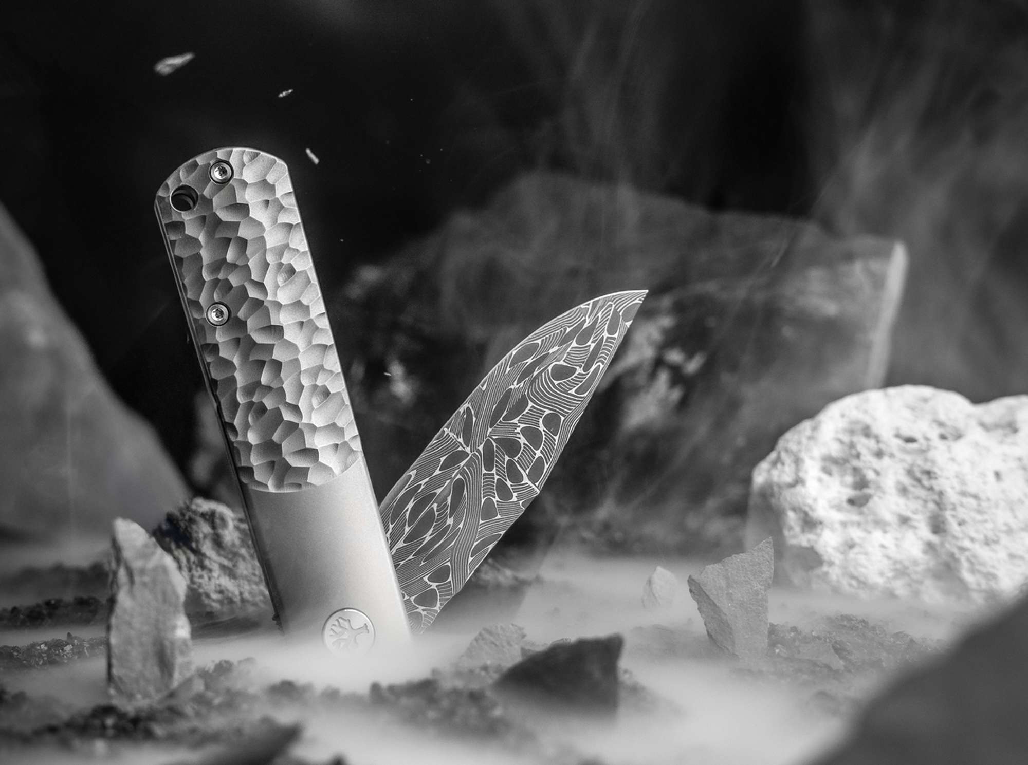 Briceag BRLW Meteorite Damast Böker- Lama Damasc Meteorit, Maner Titan