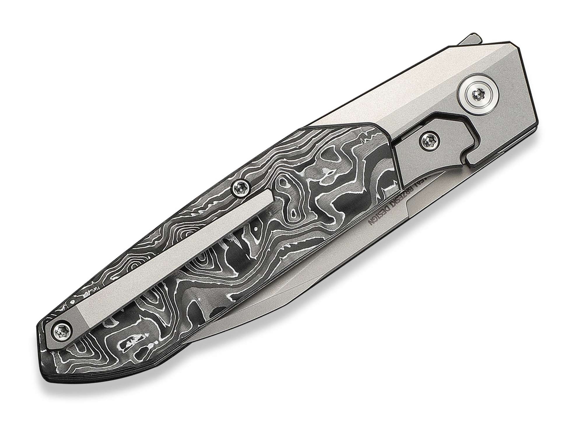 Briceag Brr15 M390 Gray Ti Aluminum Foil CF WE Knife- Lama M390, Maner Fibra Carbon