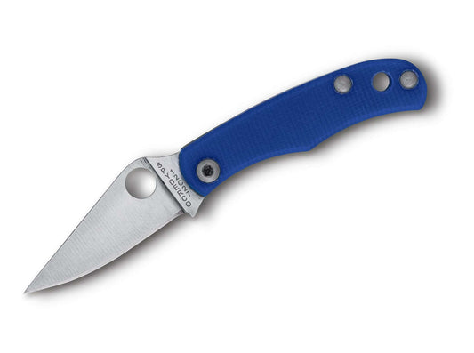 Briceag Bug G10 Blue PlainEdge Spyderco- Maner G10 Albastru, Lama
