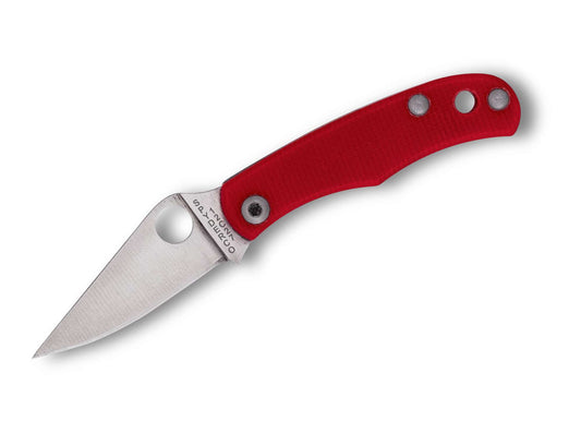 Briceag Bug G10 Red PlainEdge Spyderco- Lama Neteda, Design Compact