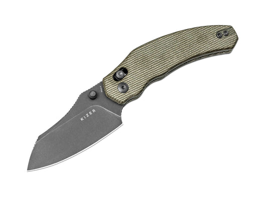 Briceag Bulldog Nitro-V Green Micarta Kizer- Lama Nitro-V, Maner Micarta Verde