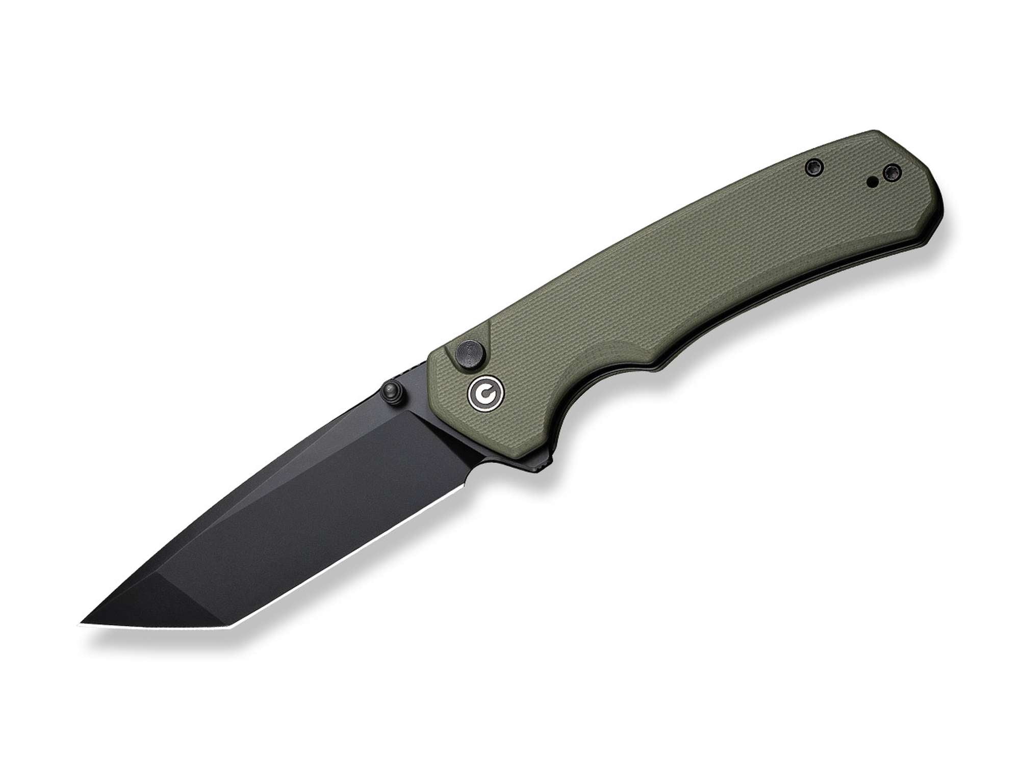 Briceag Button Lock Brazen G10 OD Green CIVIVI- Button Lock, Lama Tanto