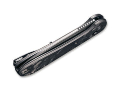 Briceag Button Lock Elementum Damascus CF CIVIVI- Lama Damasc, Maner Fibra Carbon
