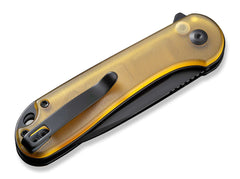 Briceag Button Lock Elementum II Ultem Amber & Black CIVIVI- EDC, Flipper