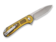 Briceag Button Lock Elementum II Ultem Amber CIVIVI- Lama Nitro-V, Maner Ultem Ambra