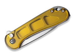 Briceag Button Lock Elementum II Ultem Amber CIVIVI- Lama Nitro-V, Maner Ultem Ambra