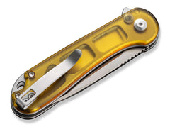 Briceag Button Lock Elementum II Ultem Amber CIVIVI- Lama Nitro-V, Maner Ultem Ambra