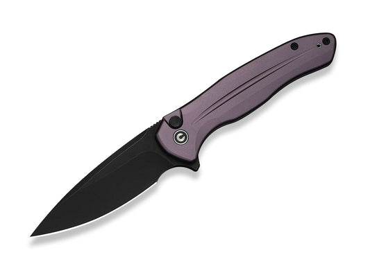 Briceag Button Lock Kitefin Purple Aluminum Black Stonewash CIVIVI- EDC, Fiabil