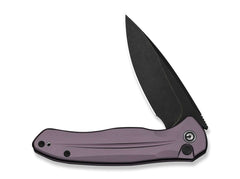 Briceag Button Lock Kitefin Purple Aluminum Black Stonewash CIVIVI- EDC, Fiabil