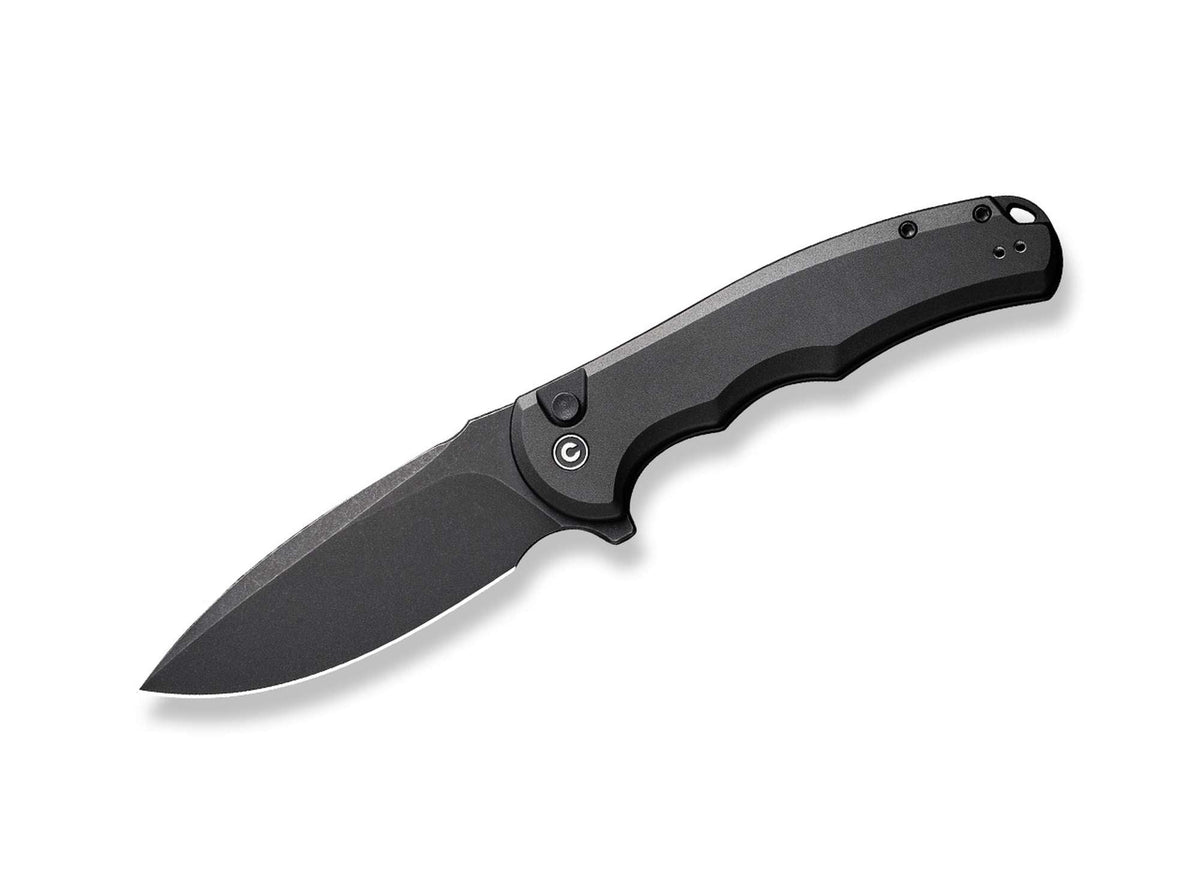 Briceag Button Lock Praxis Aluminum All Black CIVIVI- Flipper, Ergonomic
