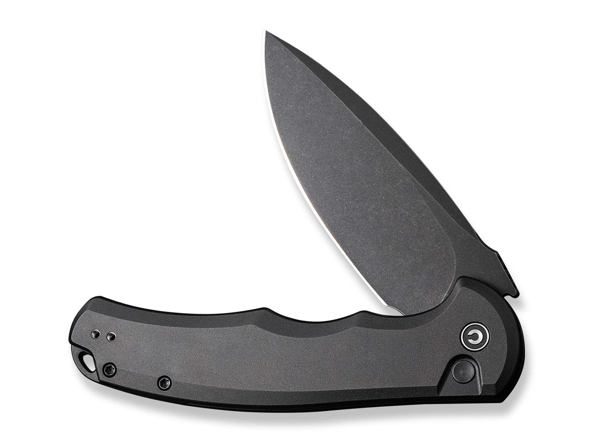 Briceag Button Lock Praxis Aluminum All Black CIVIVI- Flipper, Ergonomic