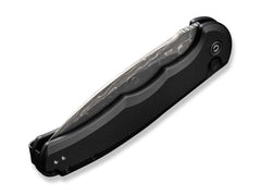 Briceag Button Lock Praxis Aluminum Black Damascus CIVIVI- Lama Damasc, Button Lock