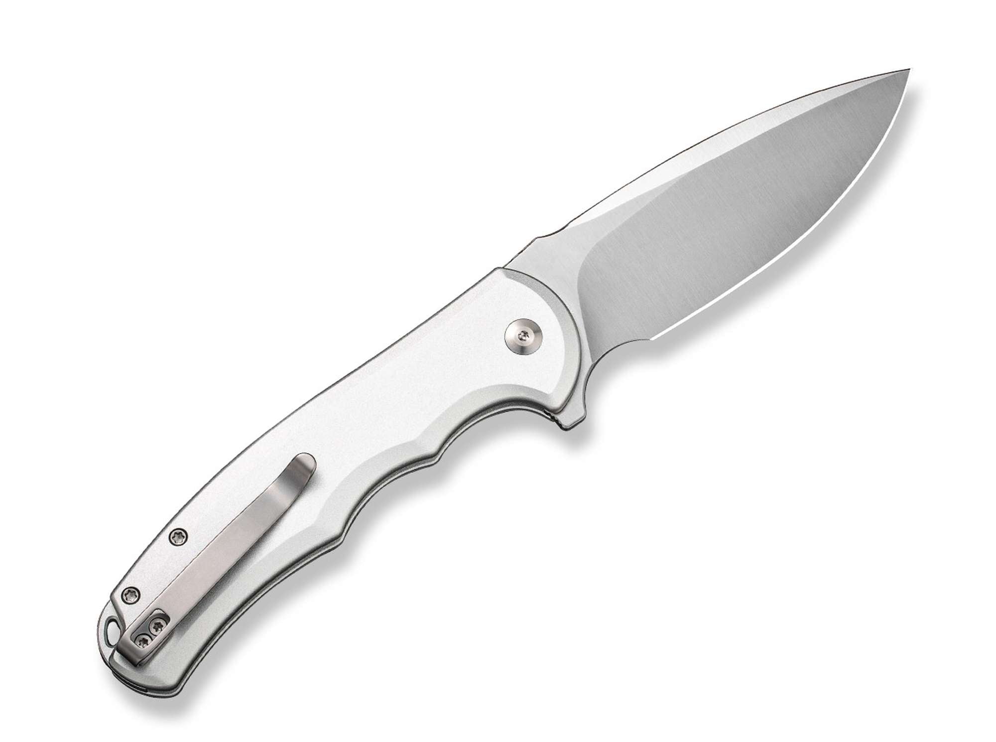 Briceag Button Lock Praxis Aluminum Silver CIVIVI- Lama Nitro-V, Maner Aluminiu