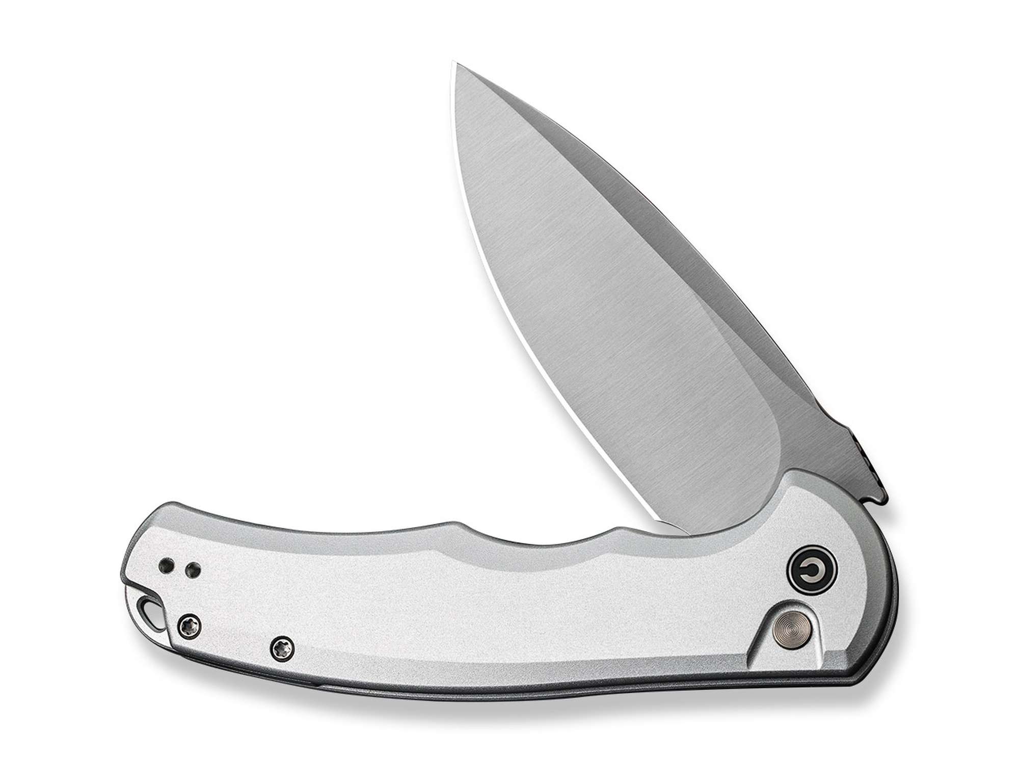 Briceag Button Lock Praxis Aluminum Silver CIVIVI- Lama Nitro-V, Maner Aluminiu