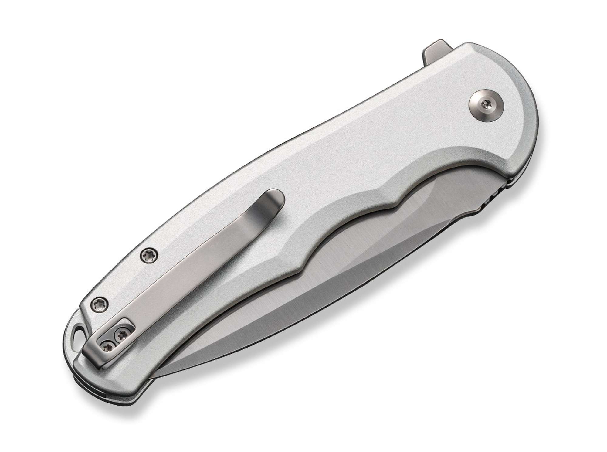 Briceag Button Lock Praxis Aluminum Silver CIVIVI- Lama Nitro-V, Maner Aluminiu