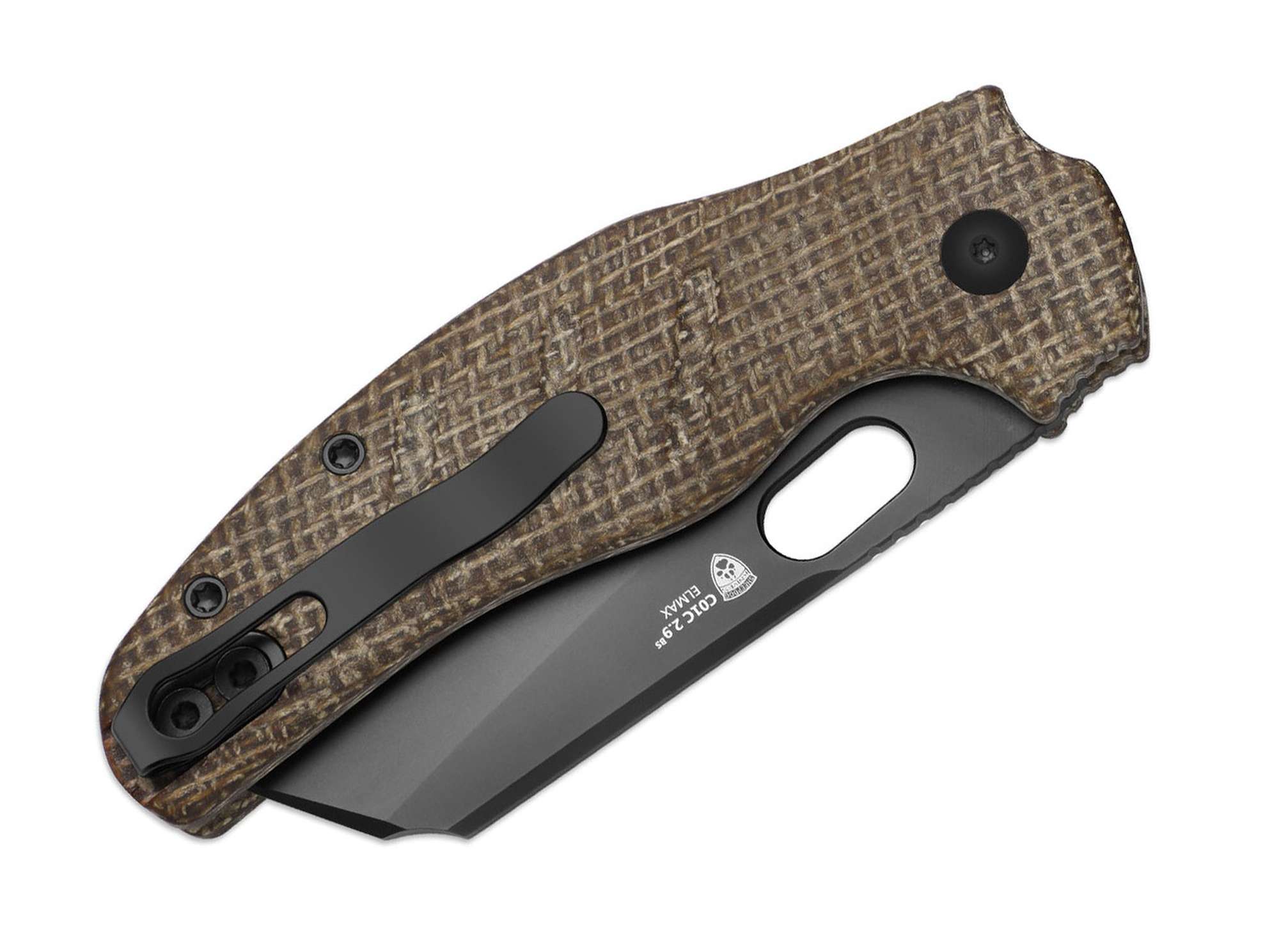 Briceag C01C 2.9 CD Elmax Brown Norplex UltreX Micarta DLC Kizer- Lamă ELMAX, Mâner Micarta