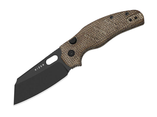Briceag C01C 2.9 CD Elmax Brown Norplex UltreX Micarta DLC Kizer- Lamă ELMAX, Mâner Micarta