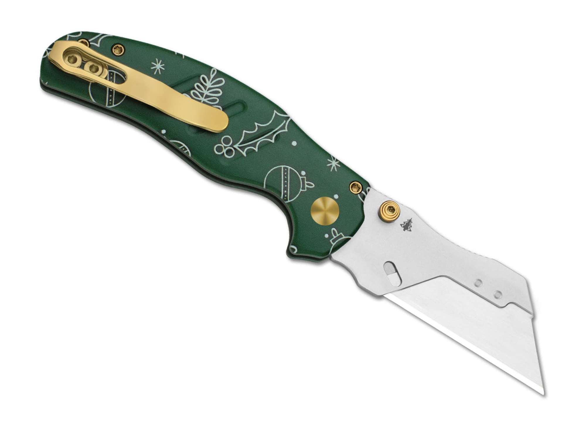 Briceag C01C 2.9 Green G10 Sparkling Christmas Ornaments Kizer- Button Lock, Ediție Limitată