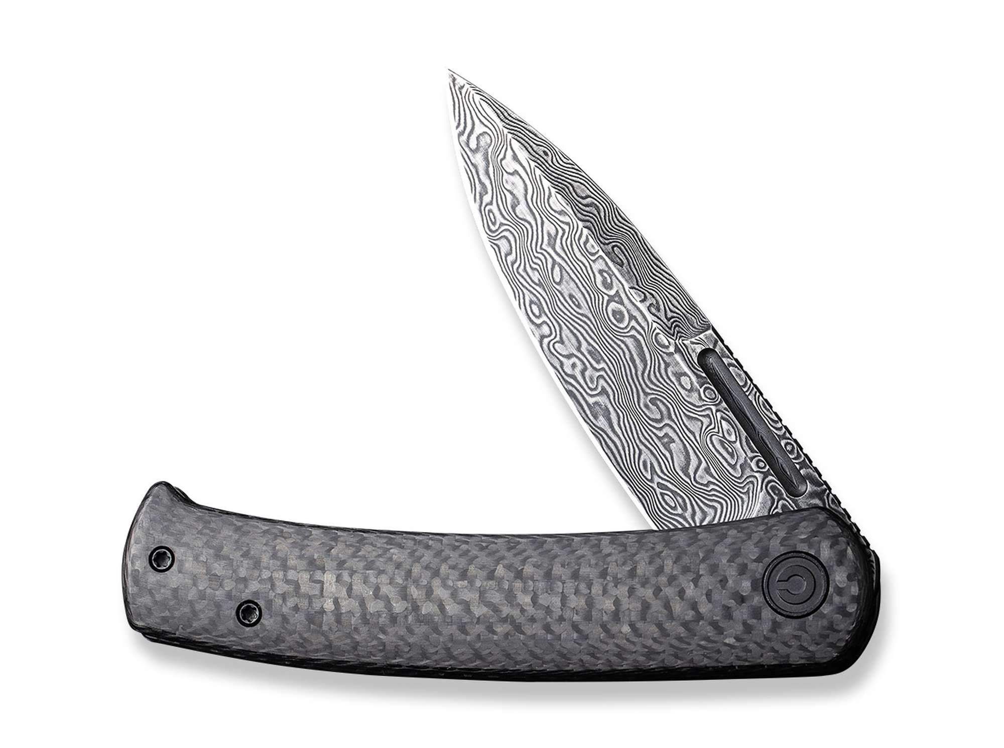 Briceag Caetus CF Damascus CIVIVI- Lama Damasc, Maner Fibra de Carbon
