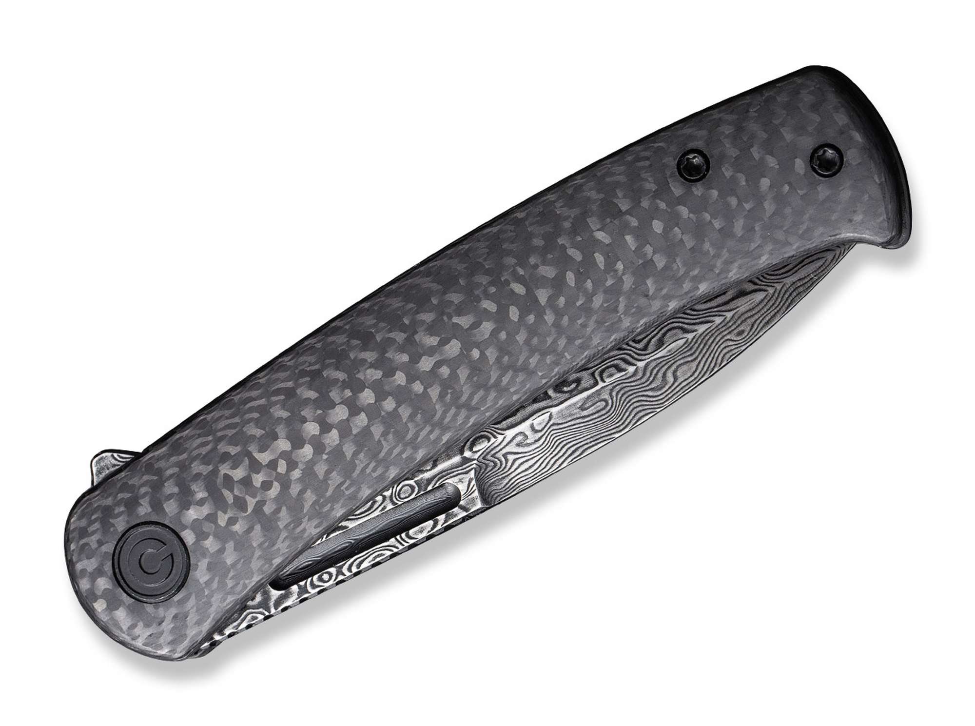 Briceag Caetus CF Damascus CIVIVI- Lama Damasc, Maner Fibra de Carbon