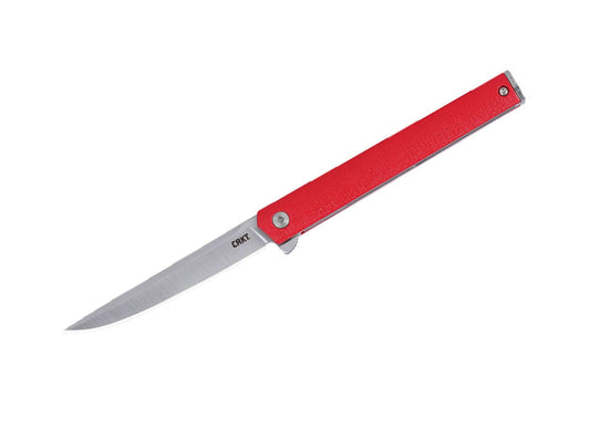 Briceag CEO Flipper Red Silver Blade CRKT- Maner Rosu, Lama AUS-8