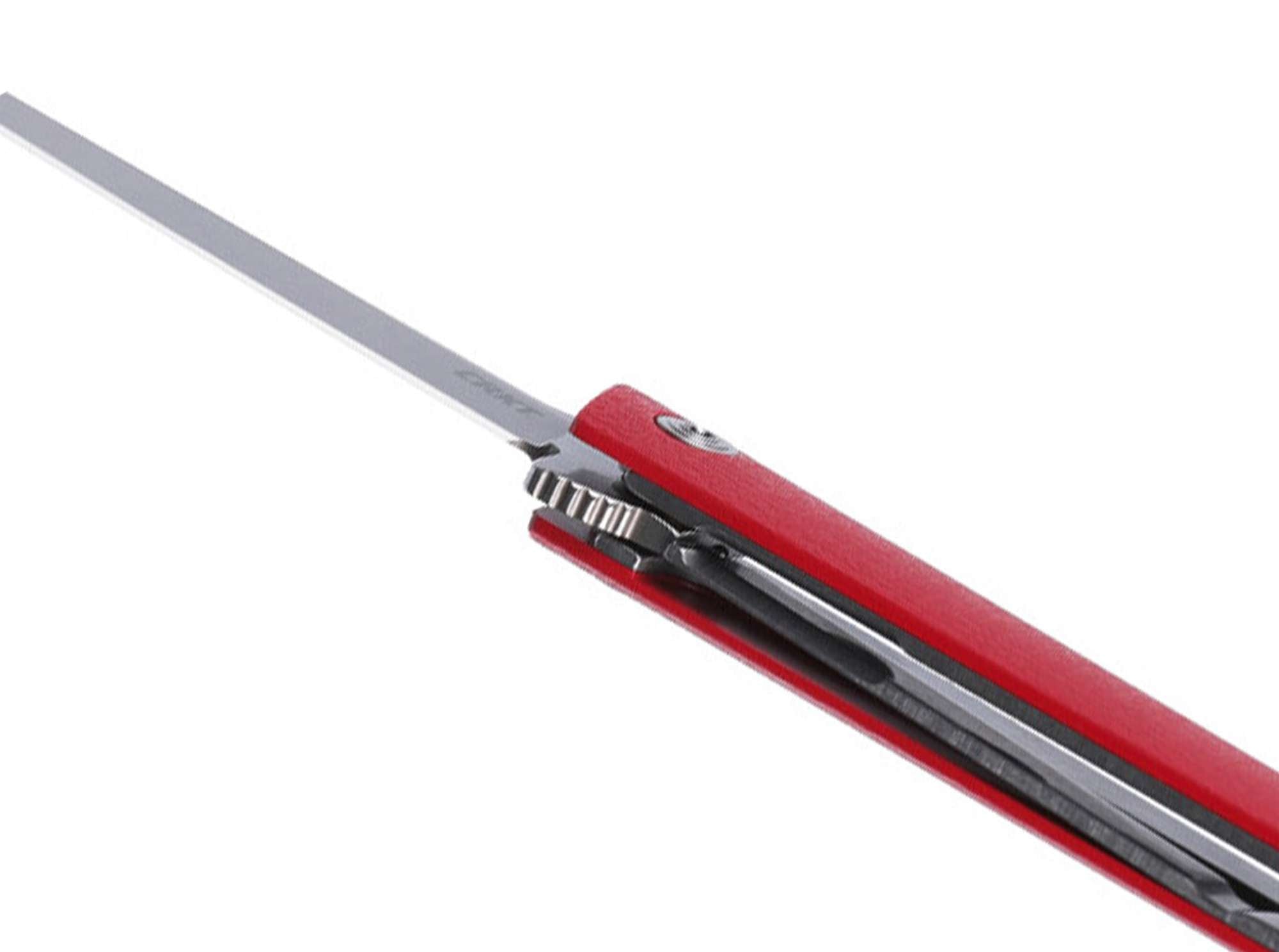 Briceag CEO Flipper Red Silver Blade CRKT- Maner Rosu, Lama AUS-8