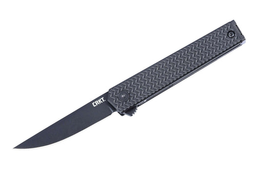 Briceag CEO Microflipper D2 Aluminum All Black CRKT- Design Slim, Lama D2