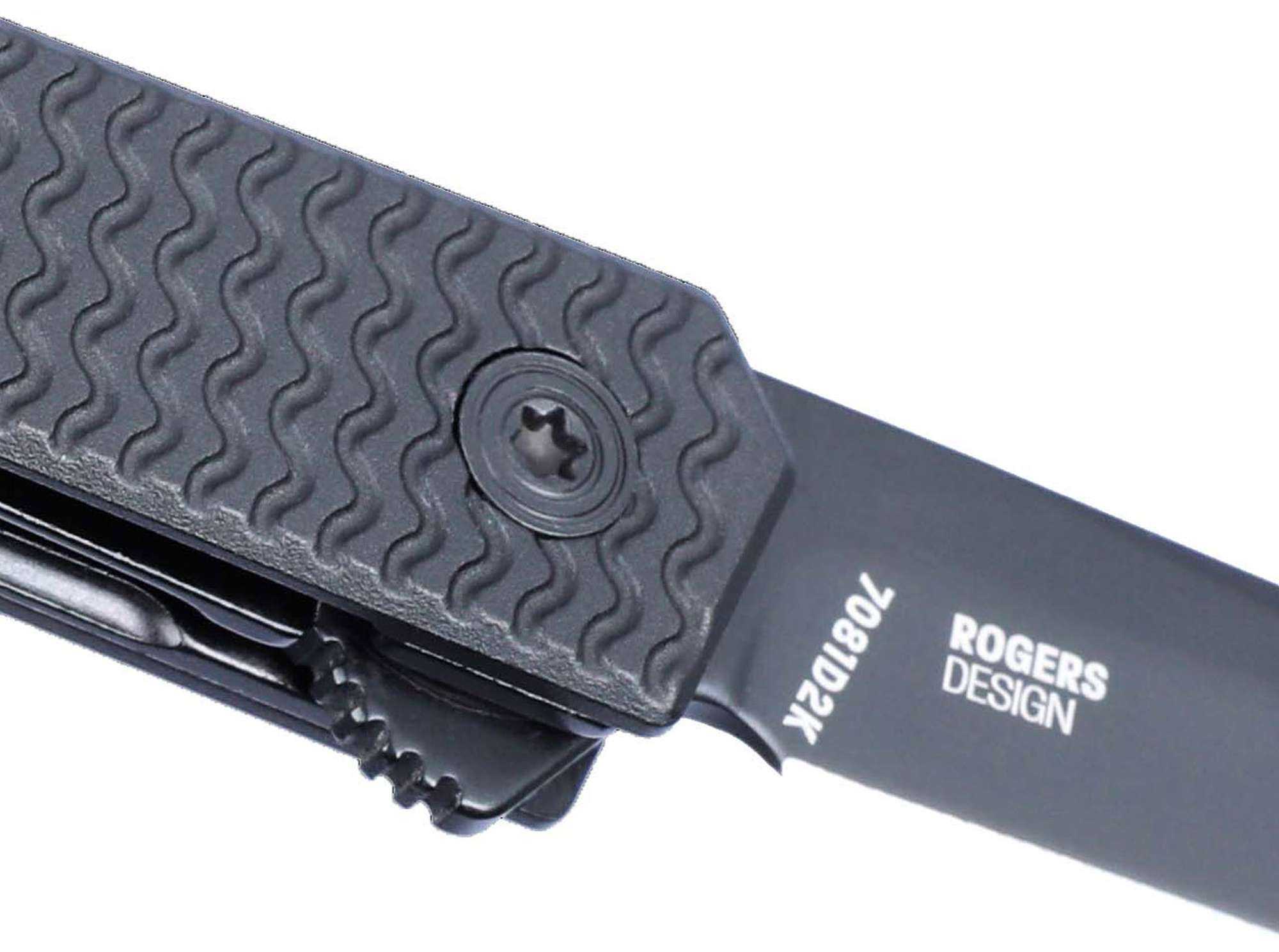 Briceag CEO Microflipper D2 Aluminum All Black CRKT- Design Slim, Lama D2