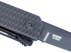 Briceag CEO Microflipper D2 Aluminum All Black CRKT- Design Slim, Lama D2