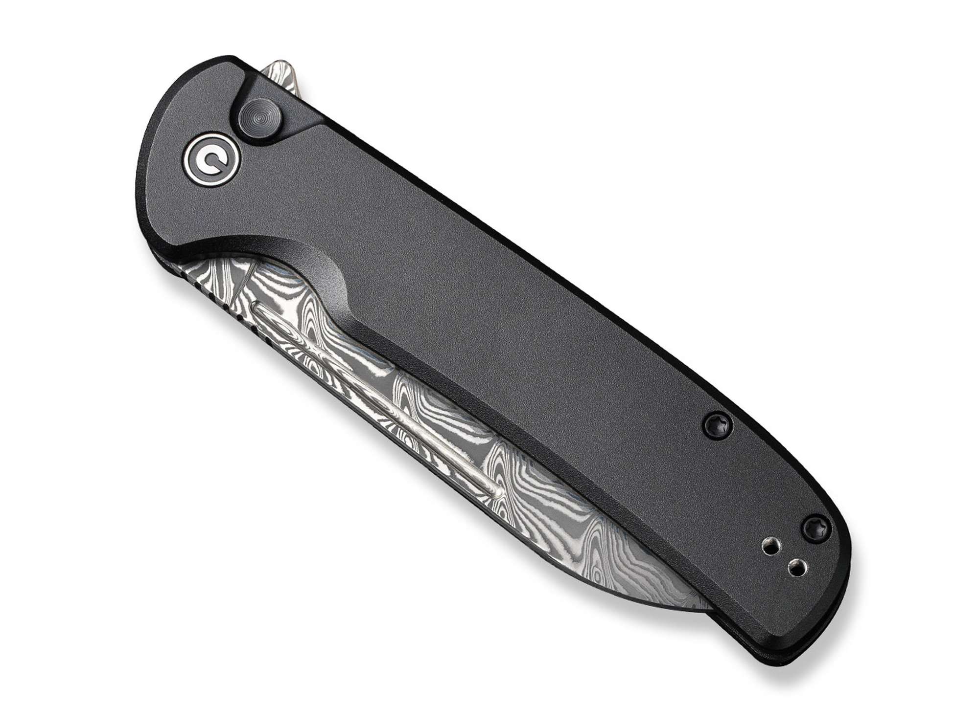 Briceag Chevalier II Aluminum Black Damascus CIVIVI- Lama Damascus, Utilizare EDC