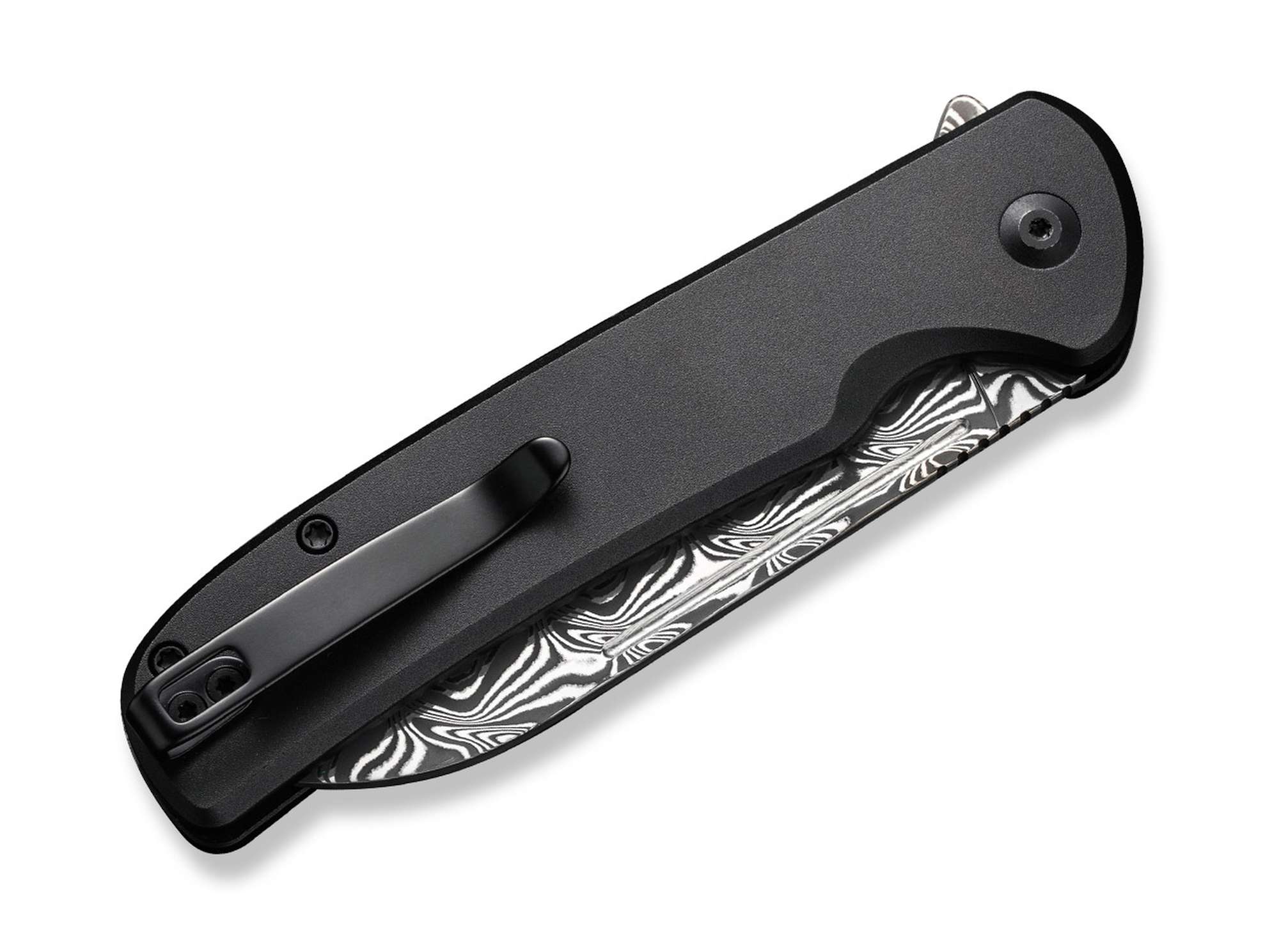 Briceag Chevalier II Aluminum Black Damascus CIVIVI- Lama Damascus, Utilizare EDC