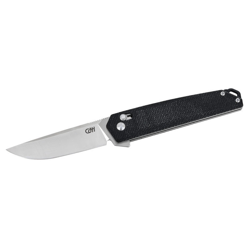 Briceag CJH Einhandmesser Negru - Oțel D2, Axis Lock, Mâner Micarta