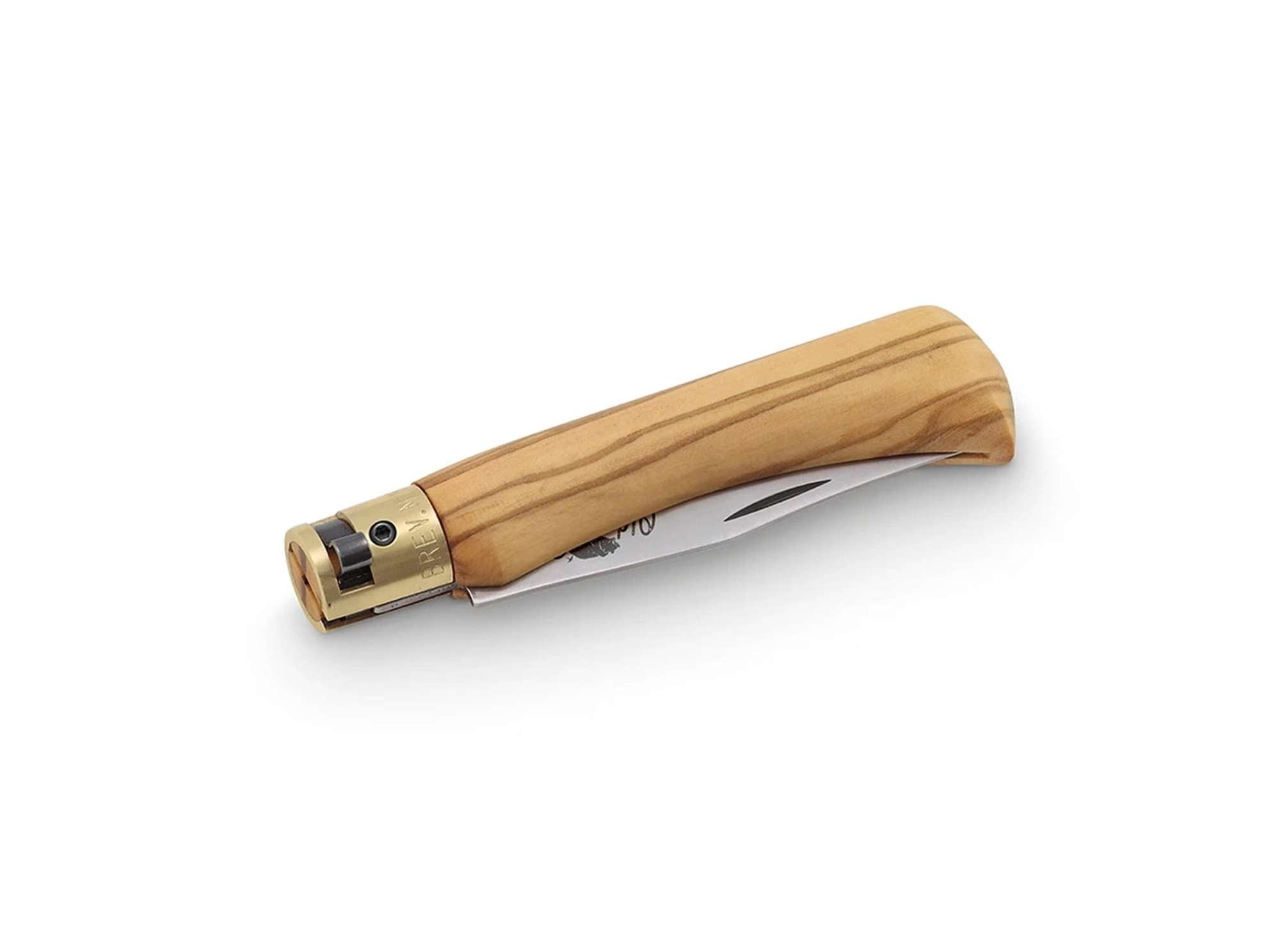 Briceag Classic Olive M Old Bear- Maner din lemn de maslin, Mecanism Twist Lock