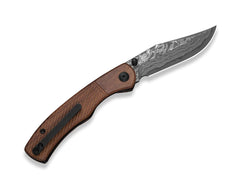 Briceag Clingman Damascus Guibourtia CIVIVI- Lama Damasc, Maner Lemn Guibourtia