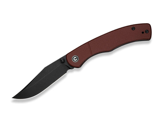 Briceag Clingman Nitro-V G10 Burgundy Black Stonewash CIVIVI- EDC, Grip Sigur