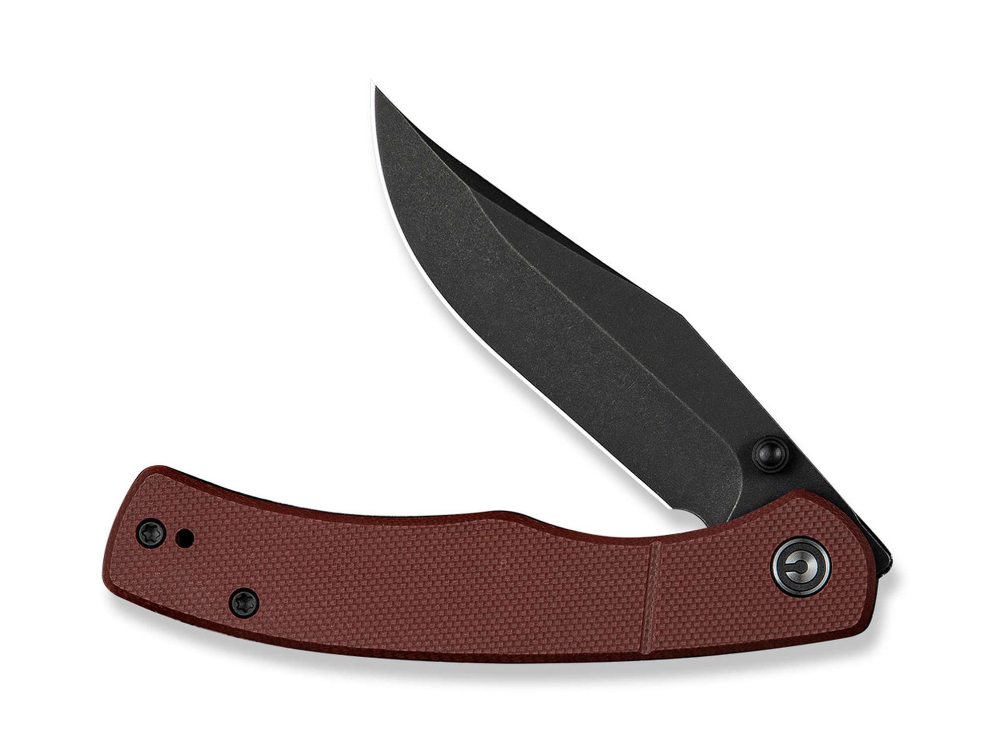 Briceag Clingman Nitro-V G10 Burgundy Black Stonewash CIVIVI- EDC, Grip Sigur