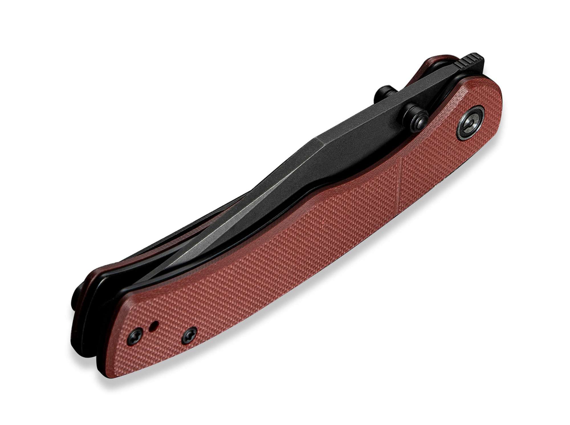Briceag Clingman Nitro-V G10 Burgundy Black Stonewash CIVIVI- EDC, Grip Sigur