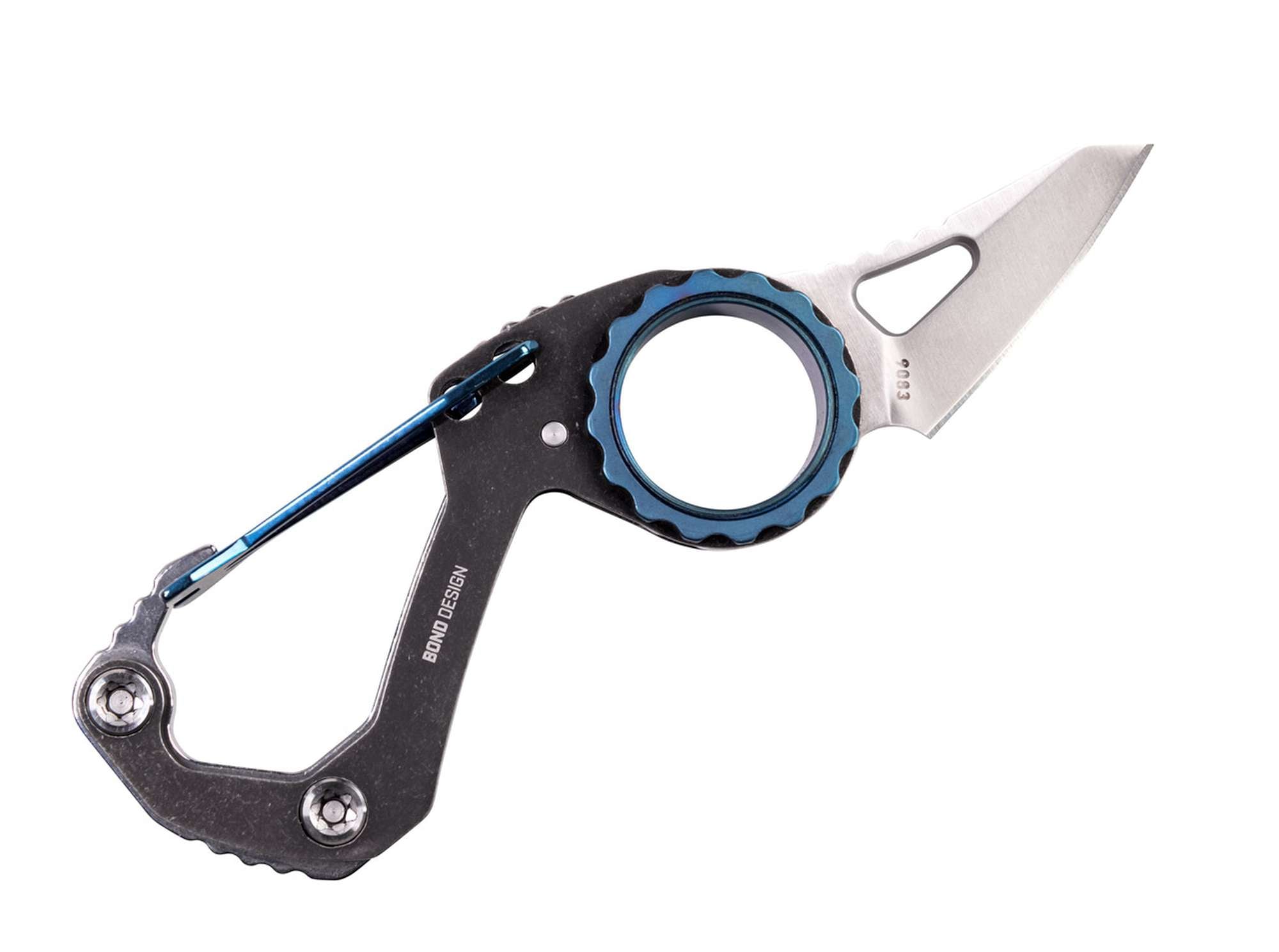Briceag Compano Sheepfoot CRKT- Funcție Carabiner, Maner Oțel Stonewash