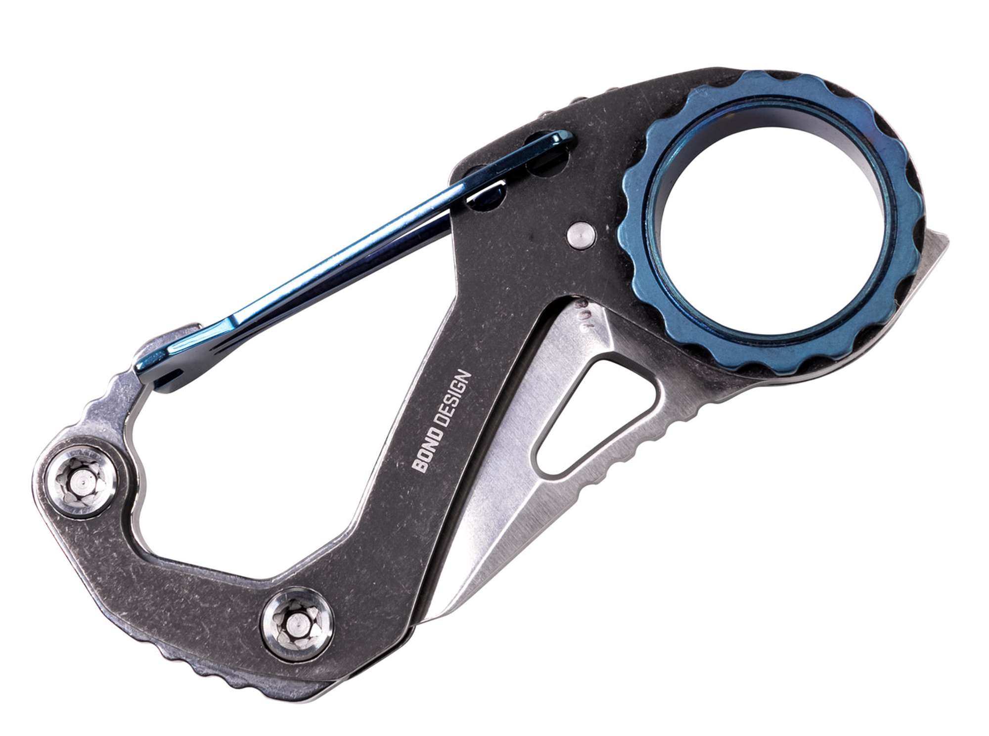 Briceag Compano Sheepfoot CRKT- Funcție Carabiner, Maner Oțel Stonewash