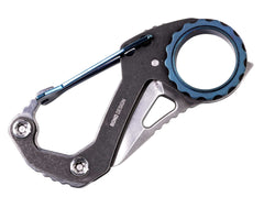 Briceag Compano Sheepfoot CRKT- Funcție Carabiner, Maner Oțel Stonewash
