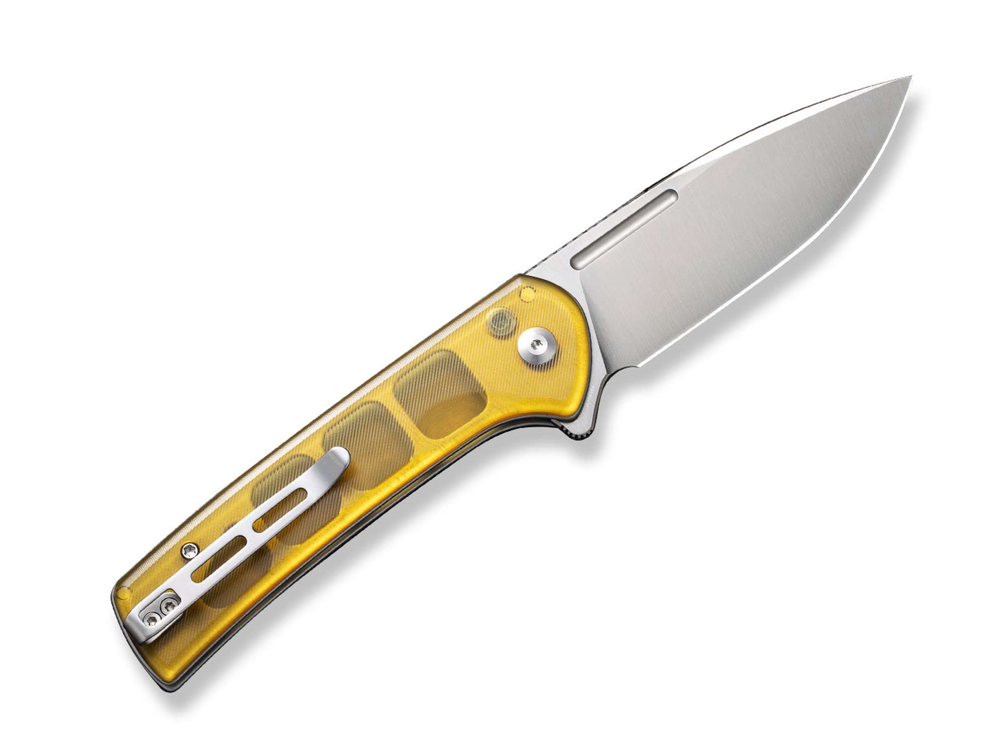 Briceag Conspirator Button Lock Ultem Amber CIVIVI- Lama Nitro-V, Utilizare EDC