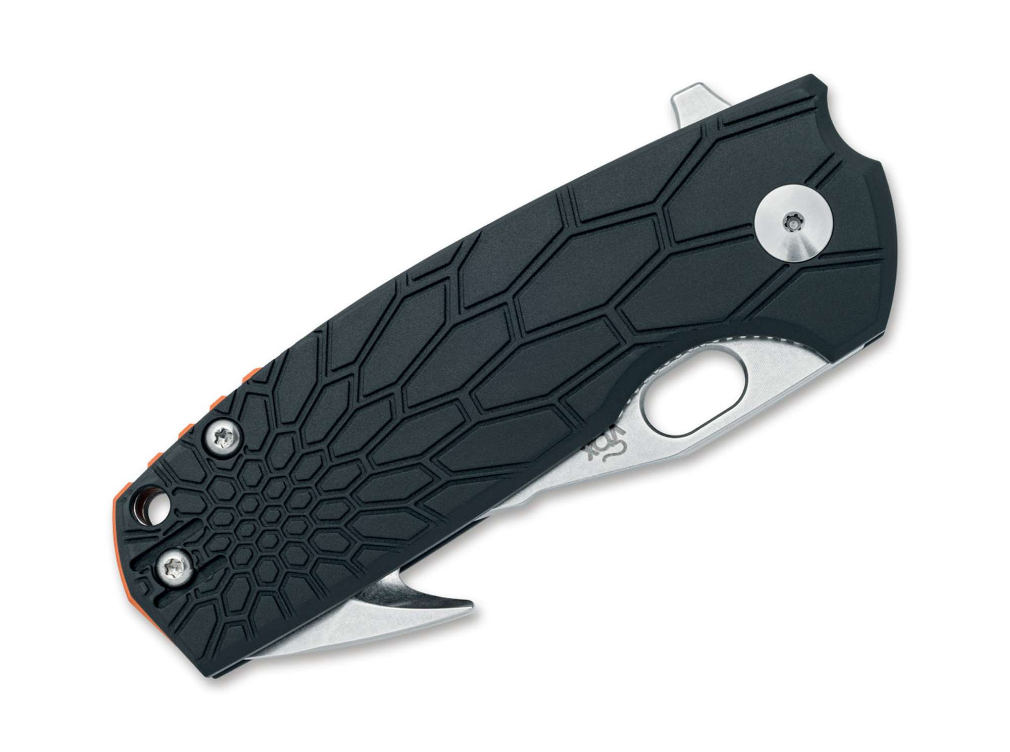 Briceag Core Hunter Becut Black FRN Fox Knives- Lama Becut cu cârlig, Mâner FRN Texturat
