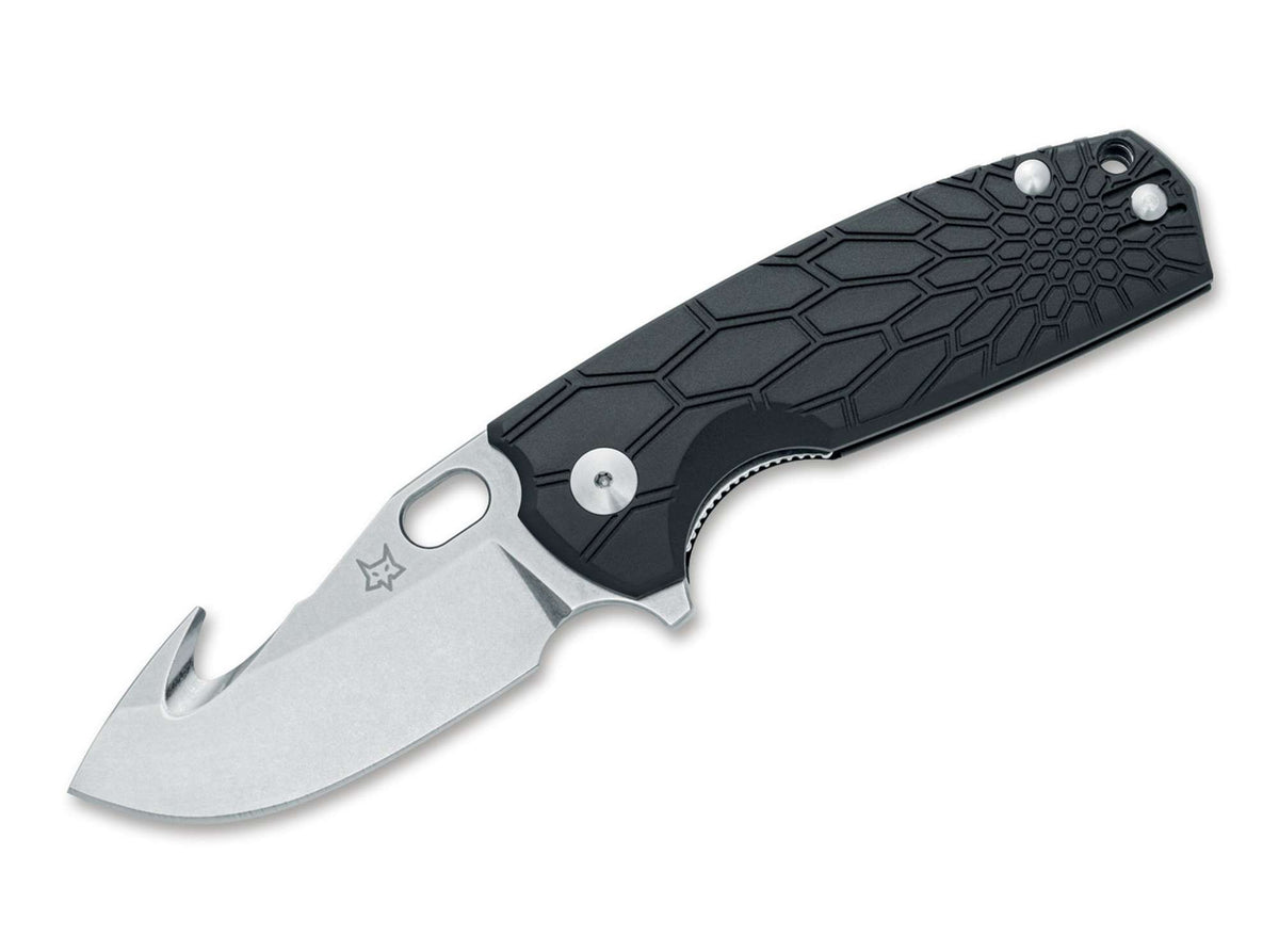 Briceag Core Hunter Becut Black FRN Fox Knives- Lama Becut cu cârlig, Mâner FRN Texturat