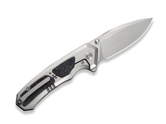Briceag Corwyn M390 Gray Ti Black & Pink CF WE Knife- Lama M390, Deschidere Fluida