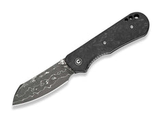 Briceag Crabby Damascus Shredded CF CIVIVI- Lama Damasc, Maner Fibra Carbon