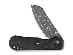 Briceag Crabby Damascus Shredded CF CIVIVI- Lama Damasc, Maner Fibra Carbon
